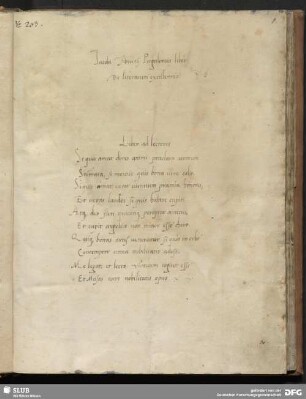 [Text:] Liber de litterarum excellentia.