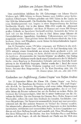 Gedanken zur Aufführung "Gottes Utopia" von Stefan Andres