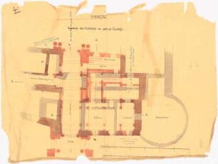 Schloss von Dr. Strousberg, Zbirow Umbau: Vestibül: Grundriss EG