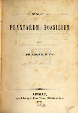 Synopsis plantarum fossilium