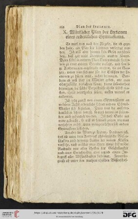 X. Wuerklicher Plan der Lectionen eines ordentlichen Gynmasiums