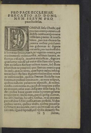 Pro pace ecclesiae, precatio