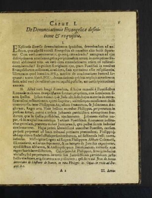 Caput I. De Denunciationis Evangelicae definitione et reqvisitis.