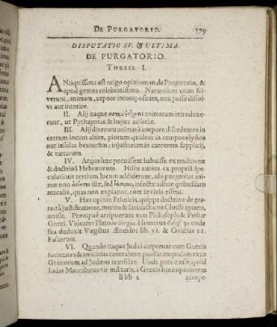 Disputatio XV. & Ultima. De Purgatorio.