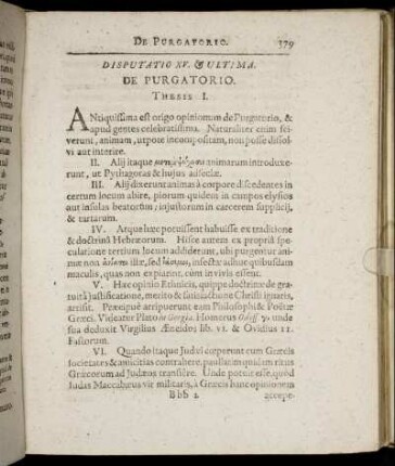Disputatio XV. & Ultima. De Purgatorio.