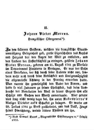 II. Johann Victor Moreau. Französischer Obergeneral *)