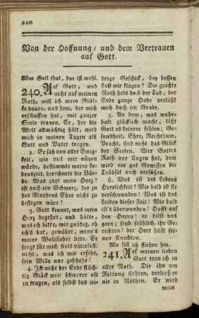 Von der Hoffnung, und dem Vertrauen auf Gott.