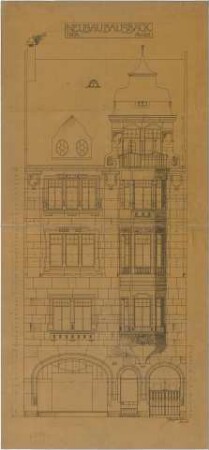 Billing, Hermann; Karlsruhe, Amalienstr. 53; Haus Bausback - Vorderfassade (Ansicht)