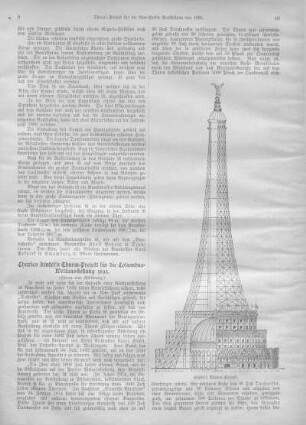 Charles Kinkel's Thurm-Projekt für die Columbus-Weltausstellung 1892.