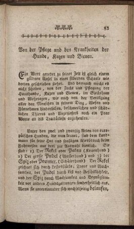 Von der Gesundheitspflege und den Krankheiten derr Hunde.