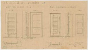 Fischer, Theodor; Gauting / Starnberg (Bayern); Ev. Christuskirche - Außentüren (Grundrisse, Ansichten, Schnitte)