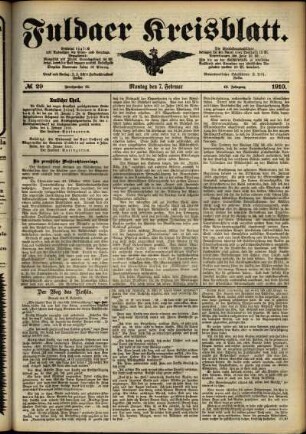 Ausgabe vom Montag, den 07. Februar 1910.