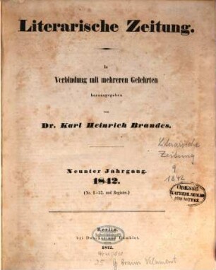 Literarische Zeitung. 9. 1842