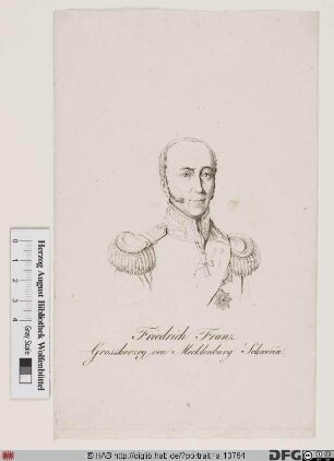 Bildnis Friedrich Franz I., Herzog (1815 Großherzog) von Mecklenburg-Schwerin (reg. 1785-1837)