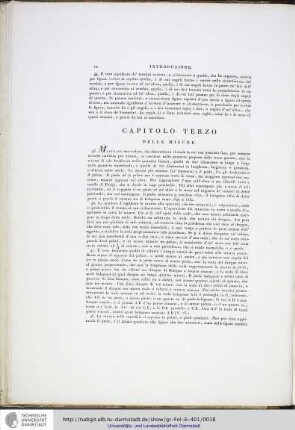 Capitolo terzo: Delle Misure