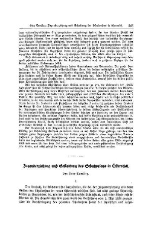 Jugenderziehung und Gestaltung des Schulwesens in Österreich