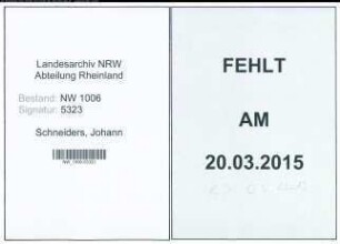 Entnazifizierung Johann Schneiders , geb. 21.05.1894 (Friseur)