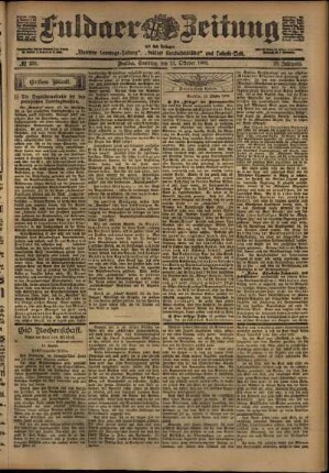 Erste Ausgabe vom Samstag, den 11. Oktober 1902.