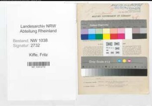 Entnazifizierung Fritz Kiffe , geb. 06.10.1895 (Mechaniker)