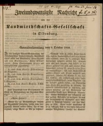 Generalversammlung vom 9. October 1840