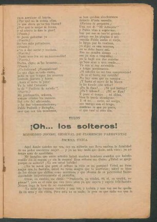 ¡Oh... los solteros! : Monólogo cómico, original de Florencio Parravicini