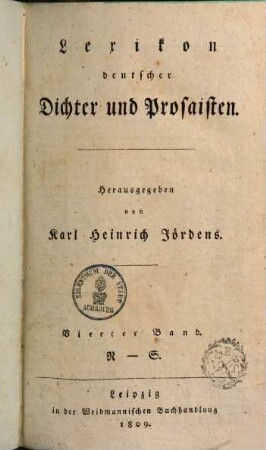 Lexikon deutscher Dichter und Prosaisten, 4. N - S