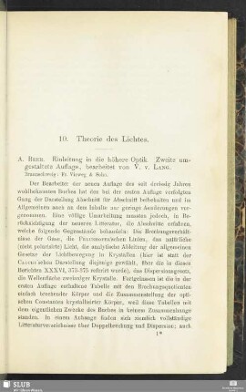 10. Theorie des Lichtes
