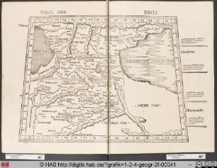 Ptolemäische Landkarte vom Kaukasusgebiet und Persien.