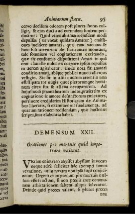 Demensum XXII. Orationes pro mortuis quid impetrare valeant.