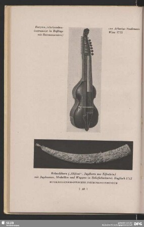 Baryton (ein Gambeninstrument in Baßlage mit Resonanzsaiten)