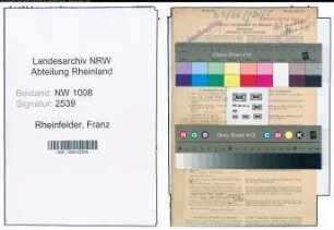 Entnazifizierung Franz Rheinfelder , geb. 16.12.1895 (Bauarbeiter)