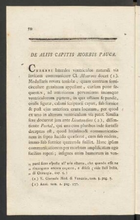 De Aliis Capitis Morbis Pauca