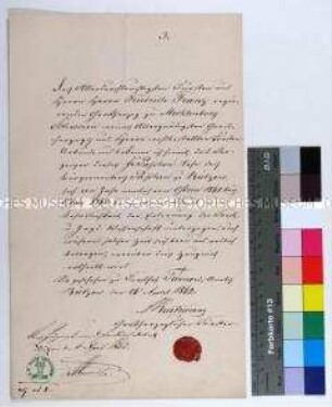 Lehrbrief für den Forst- und Jagdwirtschaftsgesellen Paschen aus Bützow