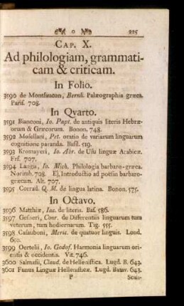 Cap. X. Ad philologiam, garmmaticam & criticam.