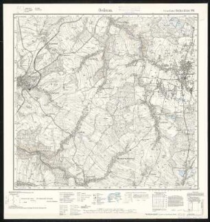 Meßtischblatt 98 : Oederan, 1936 : Oederan. - Umdr.-Ausg., aufgen. 1912, hrsg. 1916, bericht. 1924, einz. Nachtr. 1935. - 1:25000. - Leipzig, 1936. - 1 Kt.