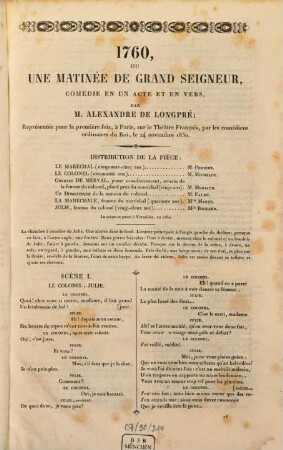 1760, ou une matinée de grand seigneur : comédie en un acte et en vers