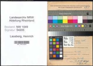 Entnazifizierung Heinrich Lausberg , geb. 12.10.1912 (Dozent)