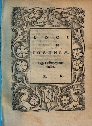 Loci omnium ferme Capitum Evangelii secundum Matthaeum, [4].. Loci in Ioannem