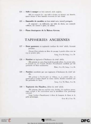 Tapisseries anciennes (Nr. 127-130)