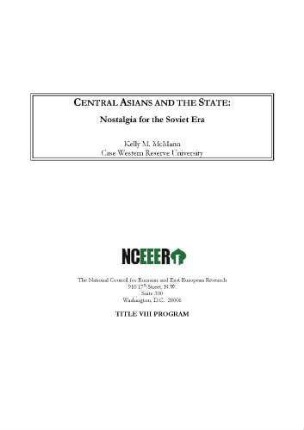 Central Asians and the state : nostalgia for the Soviet era