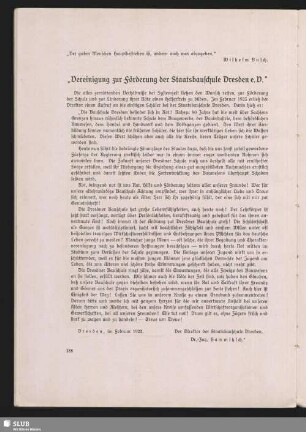 Die Vereinigung zur Förderung der Staatsbauschule Dresden e.V.