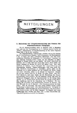Einladung zur Pfingstversammlung des Vereins für wissenschaftliche Pädagogik