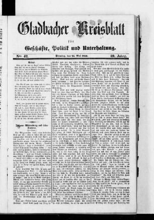 Gladbacher Kreisblatt für Geschäfte, Politik und Unterhaltung. 1853-1862