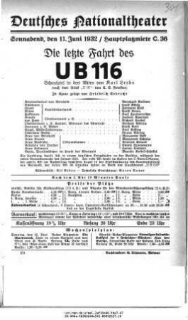 Die letzte Fahrt des U B 116