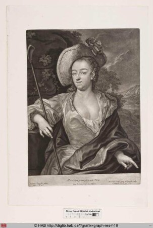 Porträt einer Frau die einen Strohhut auf dem Kopf trägt und ihren rechten Arm auf einen Mauervorsprung stützt.