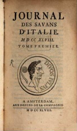 Journal des savans d'Italie. 1. 1748