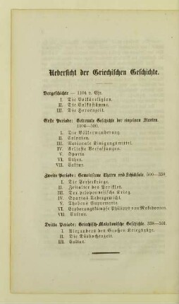 Uebersicht der Griechischen Geschichte