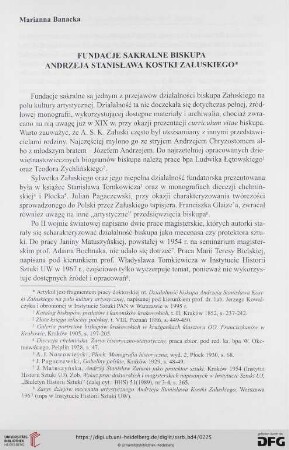 Fundacje sakralne biskupa Andrzeja Stanisława Kostki Załuskiego