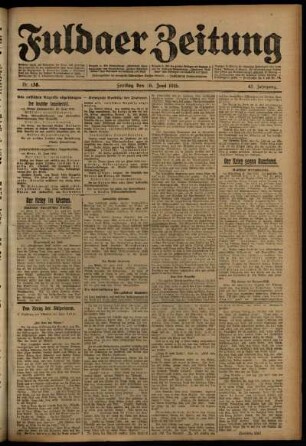 Ausgabe vom Freitag, den 16. Juni 1916.