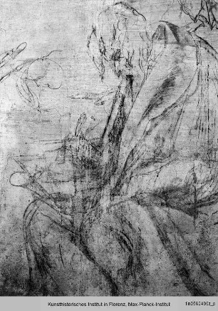 Wandzeichnungen an der Südwand: Figurenstudien : Matthäus und der Engel